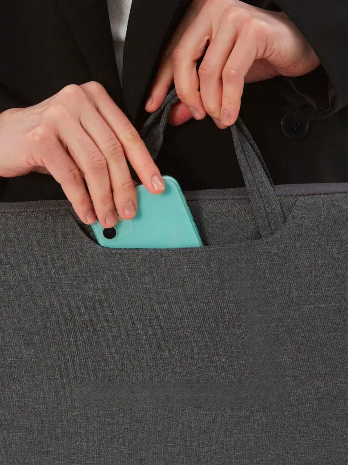 Housse pour ordinateur portable, poignée intégrée, design fin, anti-choc, format 15,6 pouces, sac de pc, modèle Nora