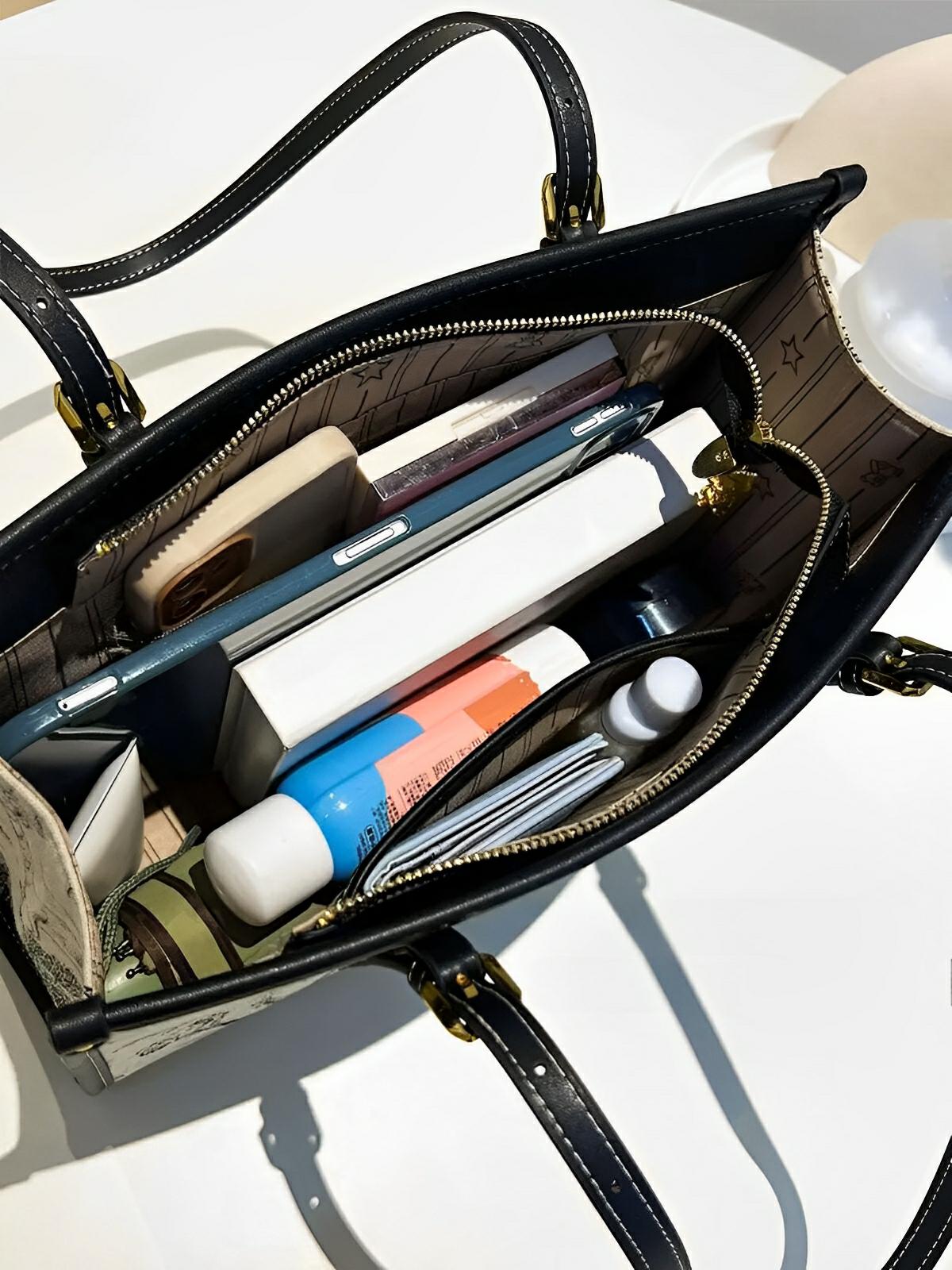Sac cabas femme, épaule toile, grande capacité, tote bag motif animal, quotidien chic, modèle Prisca