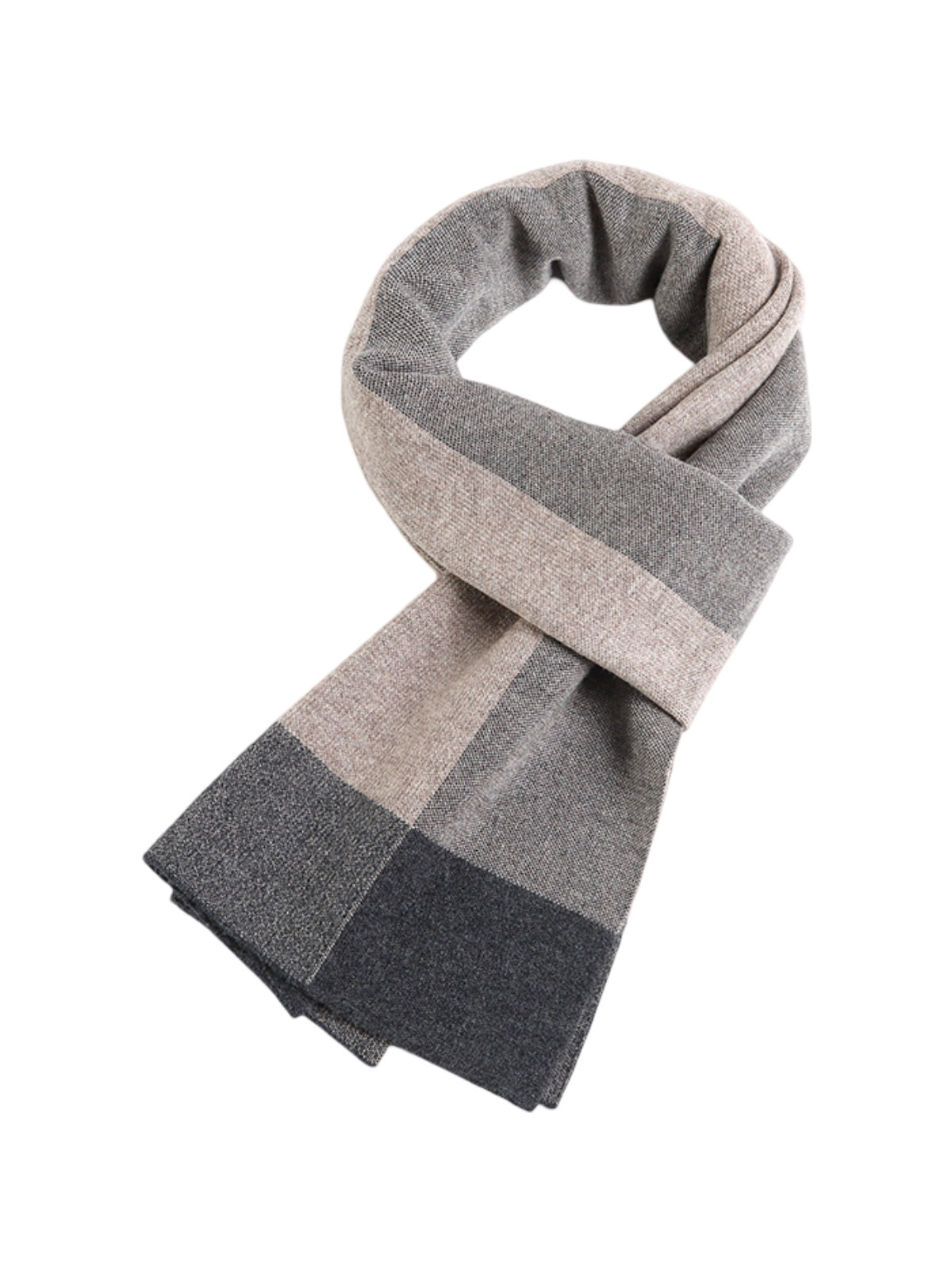 Écharpe homme en laine douce, design bloc couleur, style moderne hivernal, chaud et confortable, longueur généreuse, modèle Sébastien