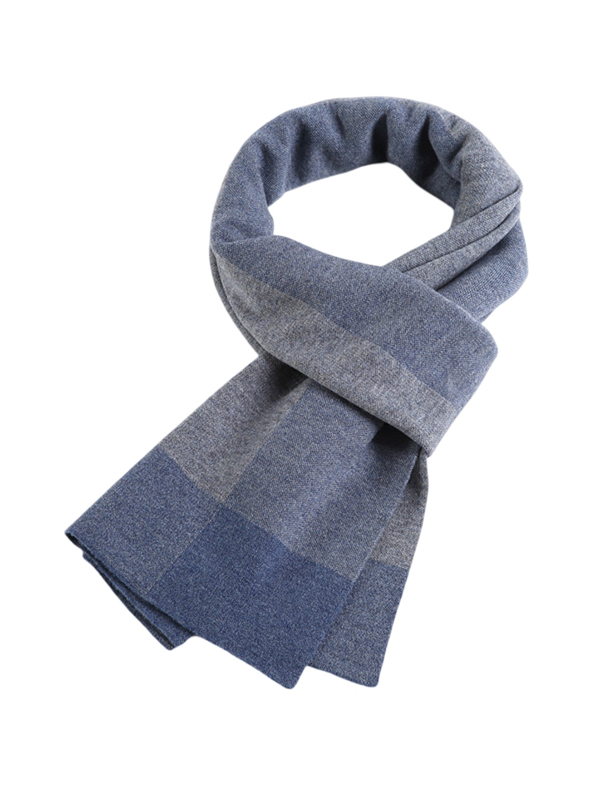 Écharpe homme en laine douce, design bloc couleur, style moderne hivernal, chaud et confortable, longueur généreuse, modèle Sébastien