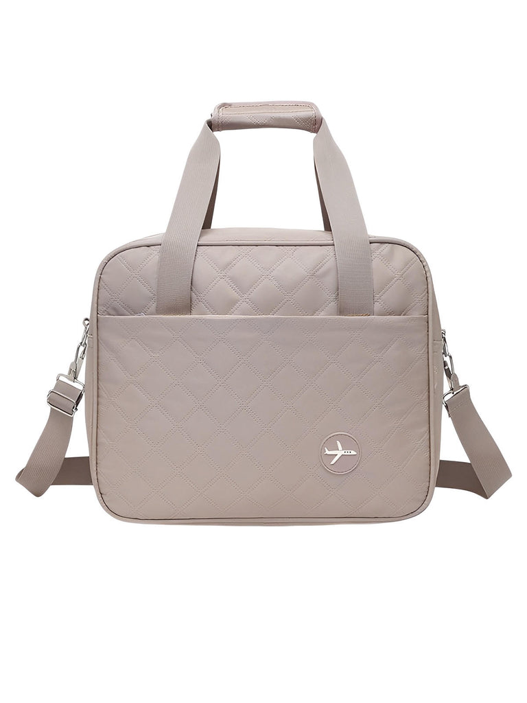 Bagage cabine avion, format 37x31x27 cm, sac de voyage, bandoulière réglable, tissu imperméable, rangement multifonction, modèle Elvire - Sac de voyage - Beige
