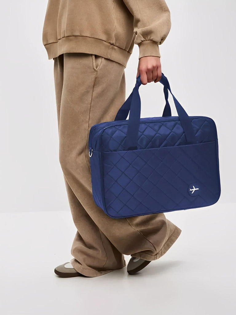 Bagage cabine avion, format 37x31x27 cm, sac de voyage, bandoulière réglable, tissu imperméable, rangement multifonction, modèle Elvire - Sac de voyage - Bleu marine