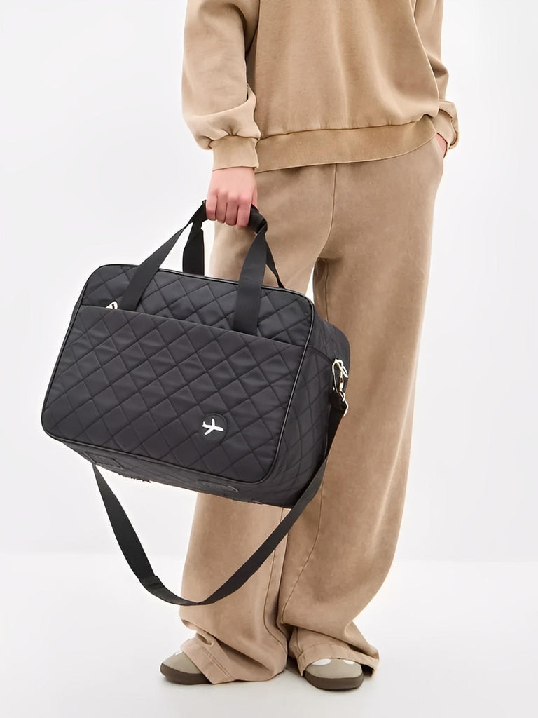 Bagage cabine avion, format 37x31x27 cm, sac de voyage, bandoulière réglable, tissu imperméable, rangement multifonction, modèle Elvire - Sac de voyage - Noir