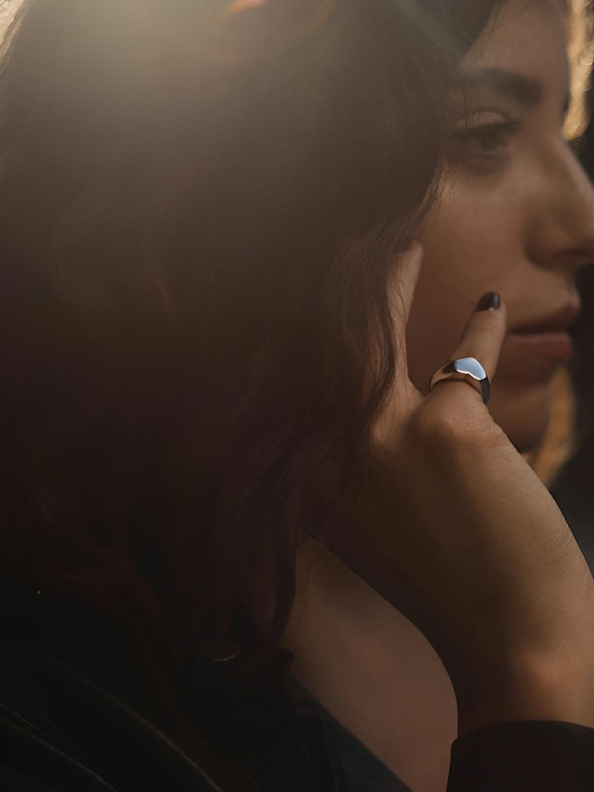 Bague cœur femme, acier inoxydable 18K, anneau amour, bijou minimaliste, bague résistante eau, modèle Imane - Bague - Argent XS