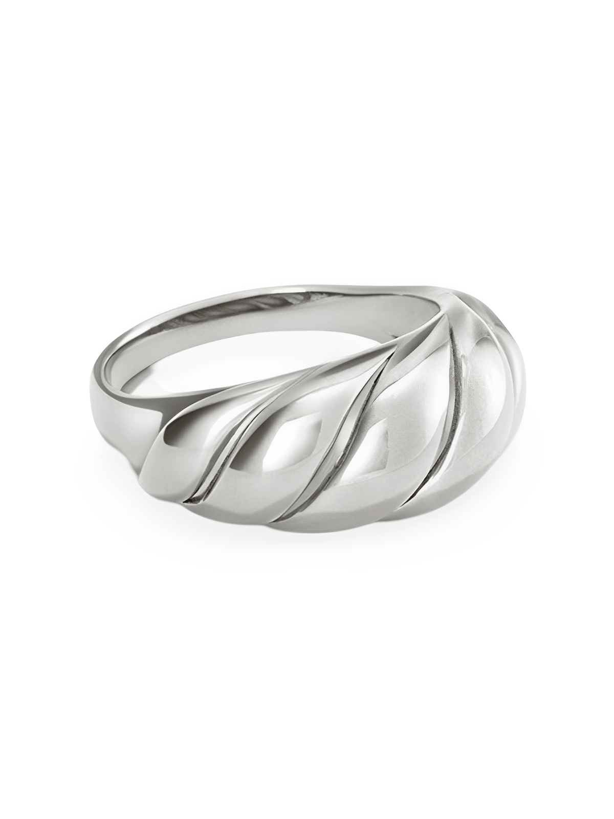 Bague couple géométrique, acier inoxydable, plaqué or, style unisexe, tendance moderne, modèle Huyen - Bague - Argent XXS
