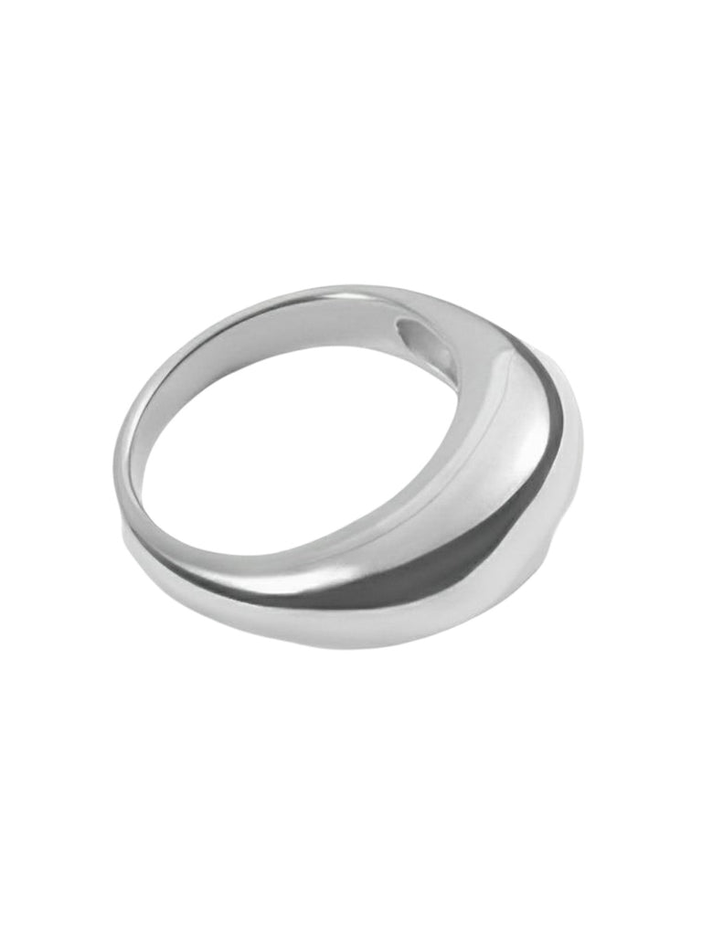 Bague femme acier inoxydable, design arc moderne, style géométrique, minimaliste chic, bijou quotidien, modèle Harini - Bague - Argent XXS