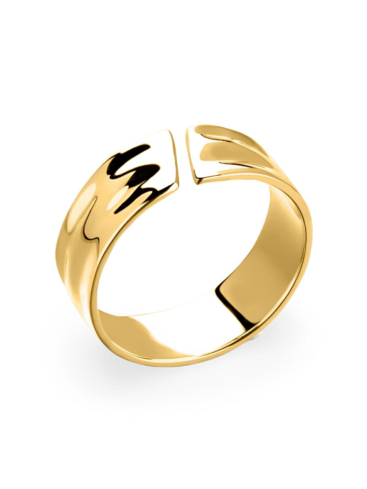 Bague homme design ouvert, en acier inoxydable, effet relief, style géométrique, ajustable, modèle Lorus - Bague - Or XS