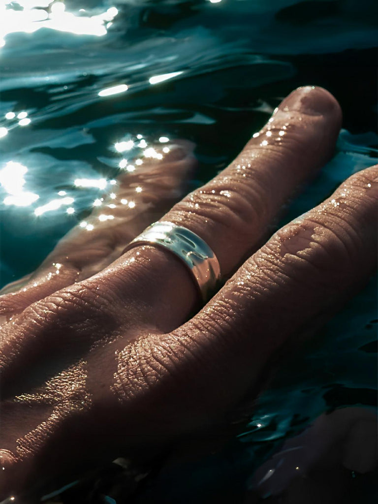 Bague homme design ouvert, en acier inoxydable, effet relief, style géométrique, ajustable, modèle Lorus - Bague - Argent XS