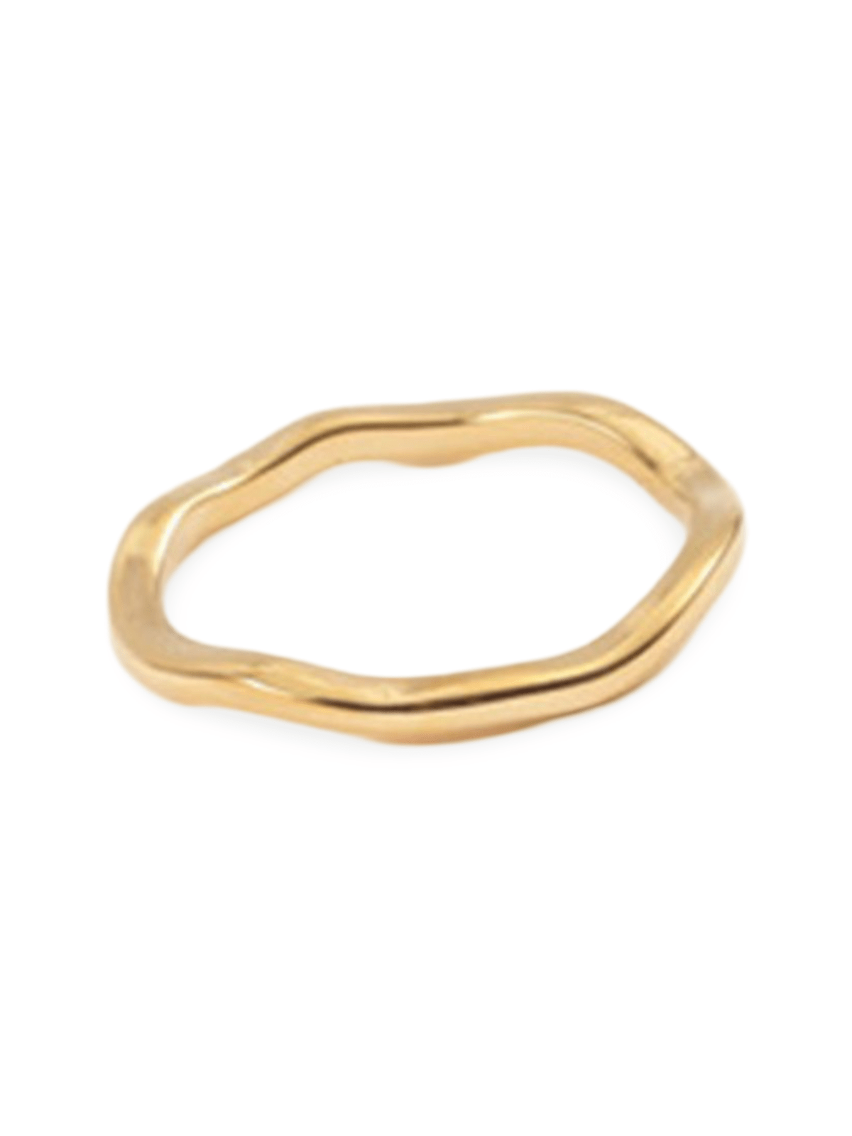 Bague ondulée acier inoxydable, or 18 carats, design géométrique, style moderne, anneau femme tendance, modèle Juvelina - Bague - Or XXS