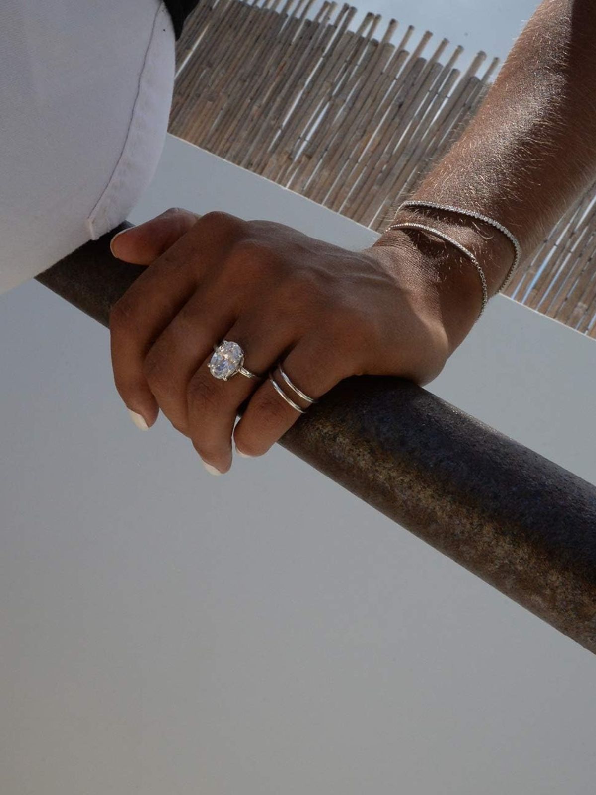Bague ouverte double couche, acier inoxydable, design géométrique, style minimaliste, mode femme, modèle Lindsay - Bague - Argent XXS