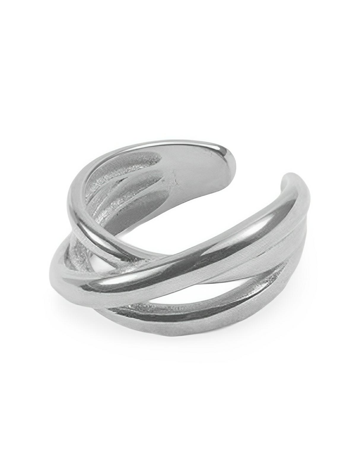 Bague ouverte géométrique femme, acier inoxydable, doré 18K, minimalisme, tendance 2025, modèle Joyce - Bague - Argent XXS