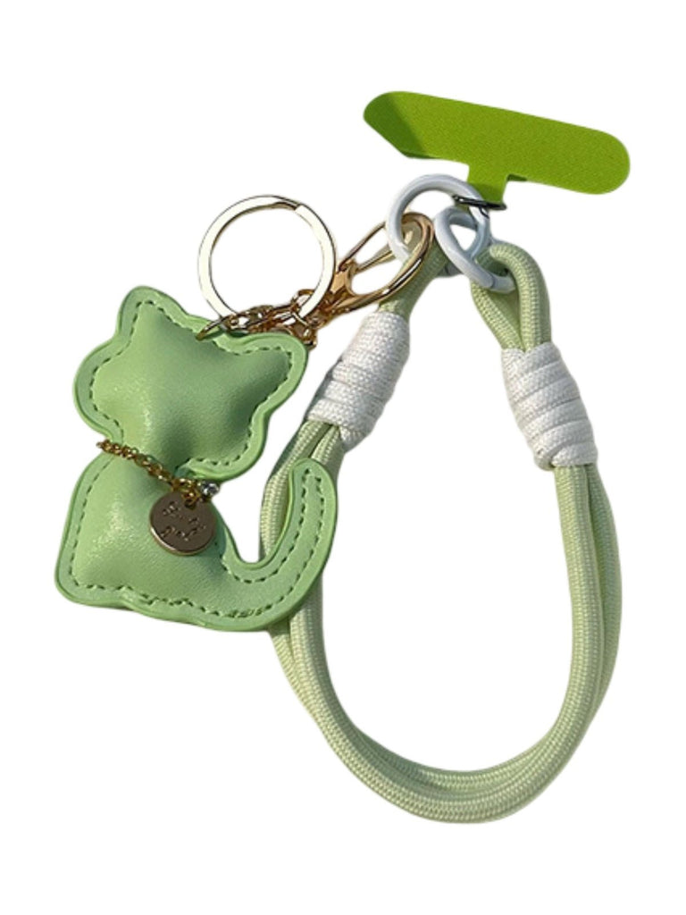 Bijou de sac chat, porte - clés doux, cordon téléphone, breloque fantaisie, accessoire tendance, modèle Cata - Vert
