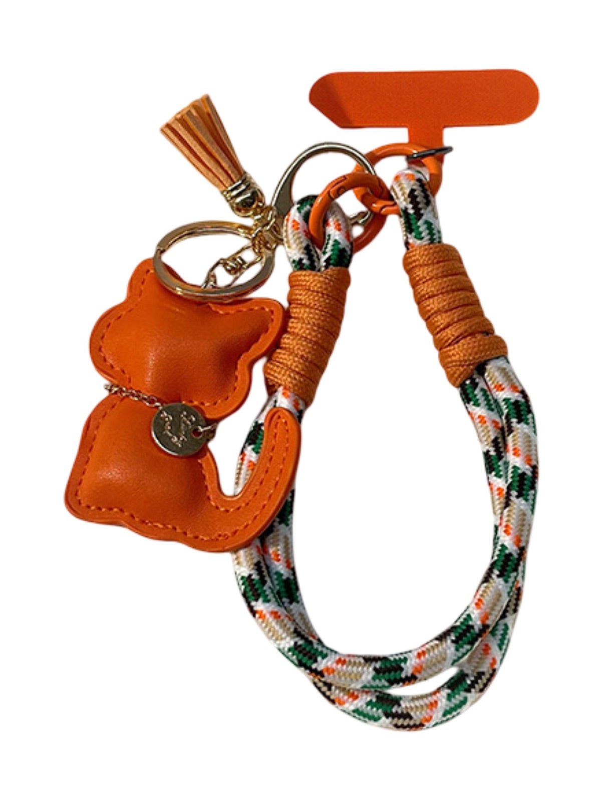 Bijou de sac chat, porte - clés doux, cordon téléphone, breloque fantaisie, accessoire tendance, modèle Cata - Orange