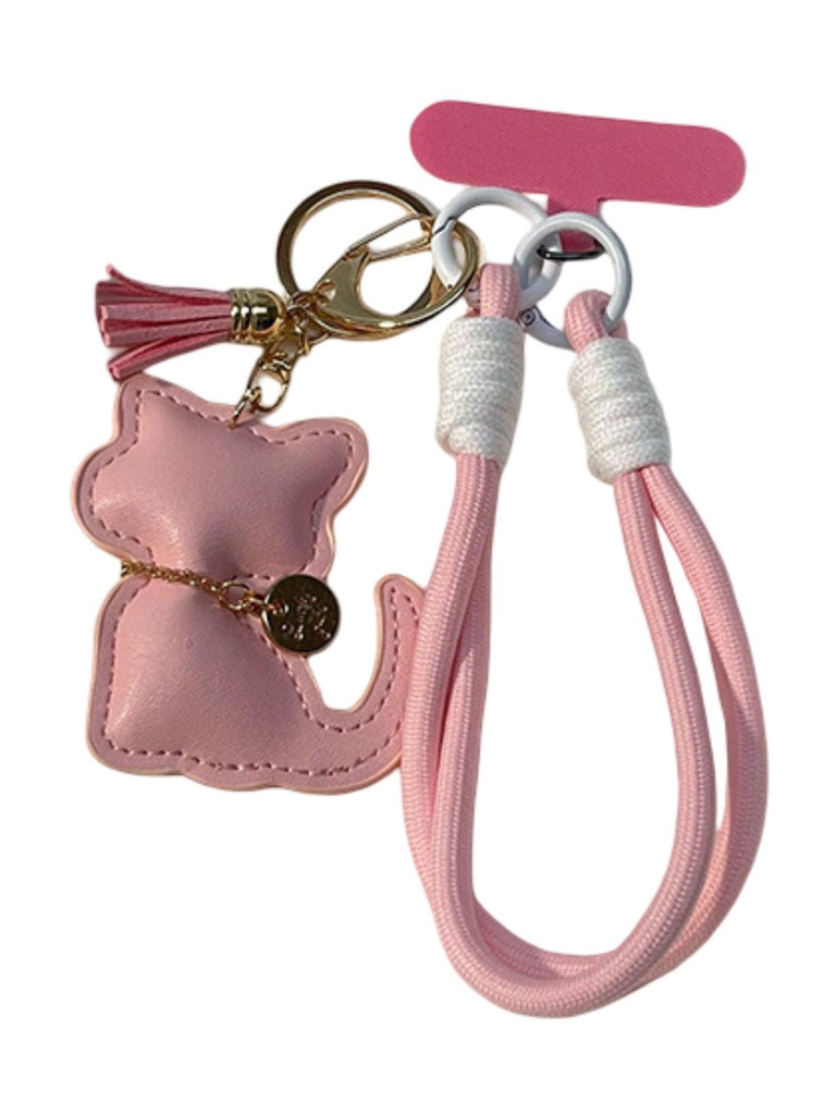Bijou de sac chat, porte - clés doux, cordon téléphone, breloque fantaisie, accessoire tendance, modèle Cata - Rose