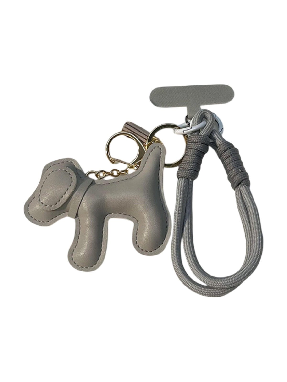 Bijou de sac chien, breloque colorée, porte - clés fantaisie, sangle téléphone, accessoire tendance, modèle Tintin - Gris