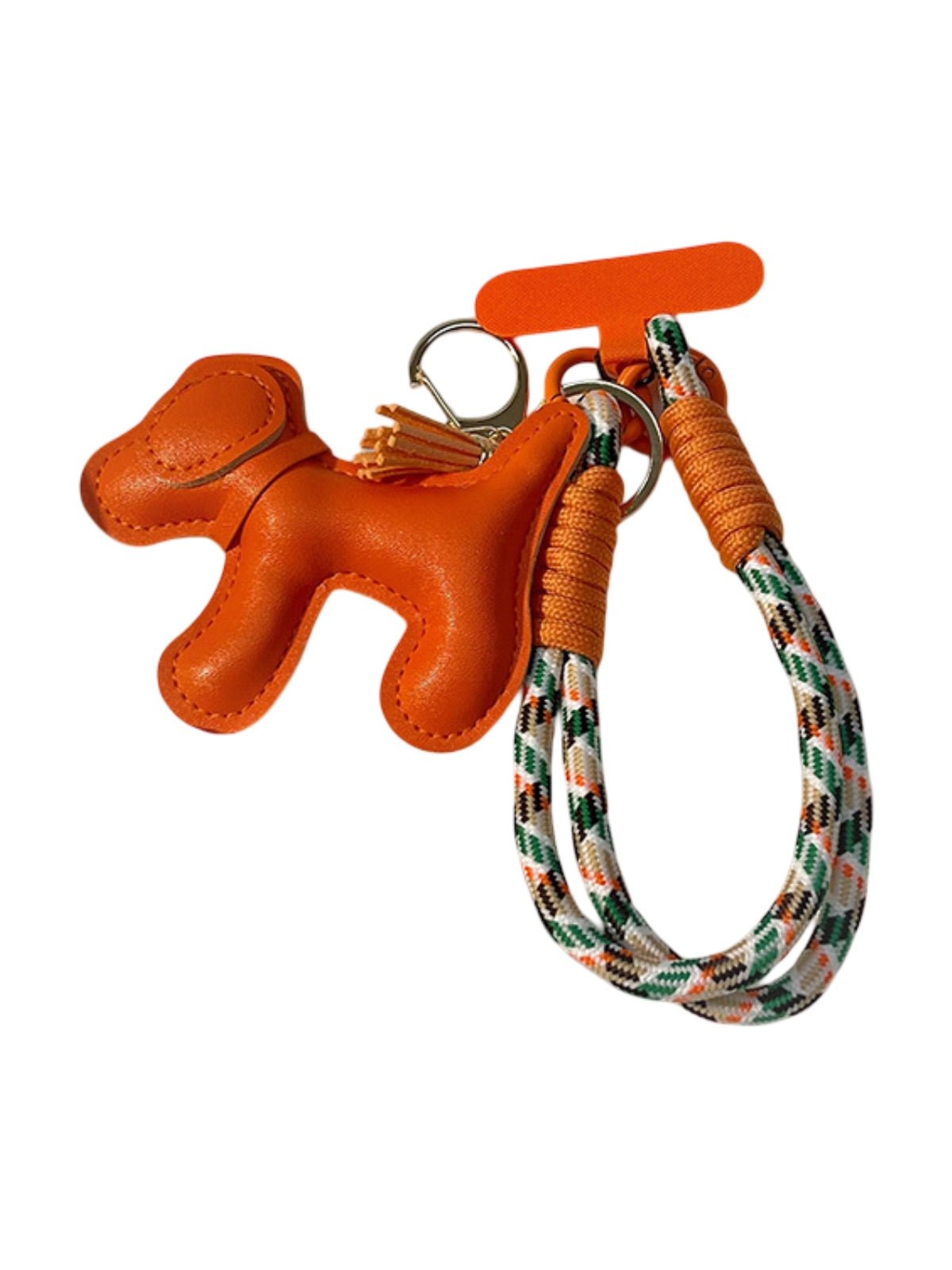 Bijou de sac chien, breloque colorée, porte - clés fantaisie, sangle téléphone, accessoire tendance, modèle Tintin - Orange