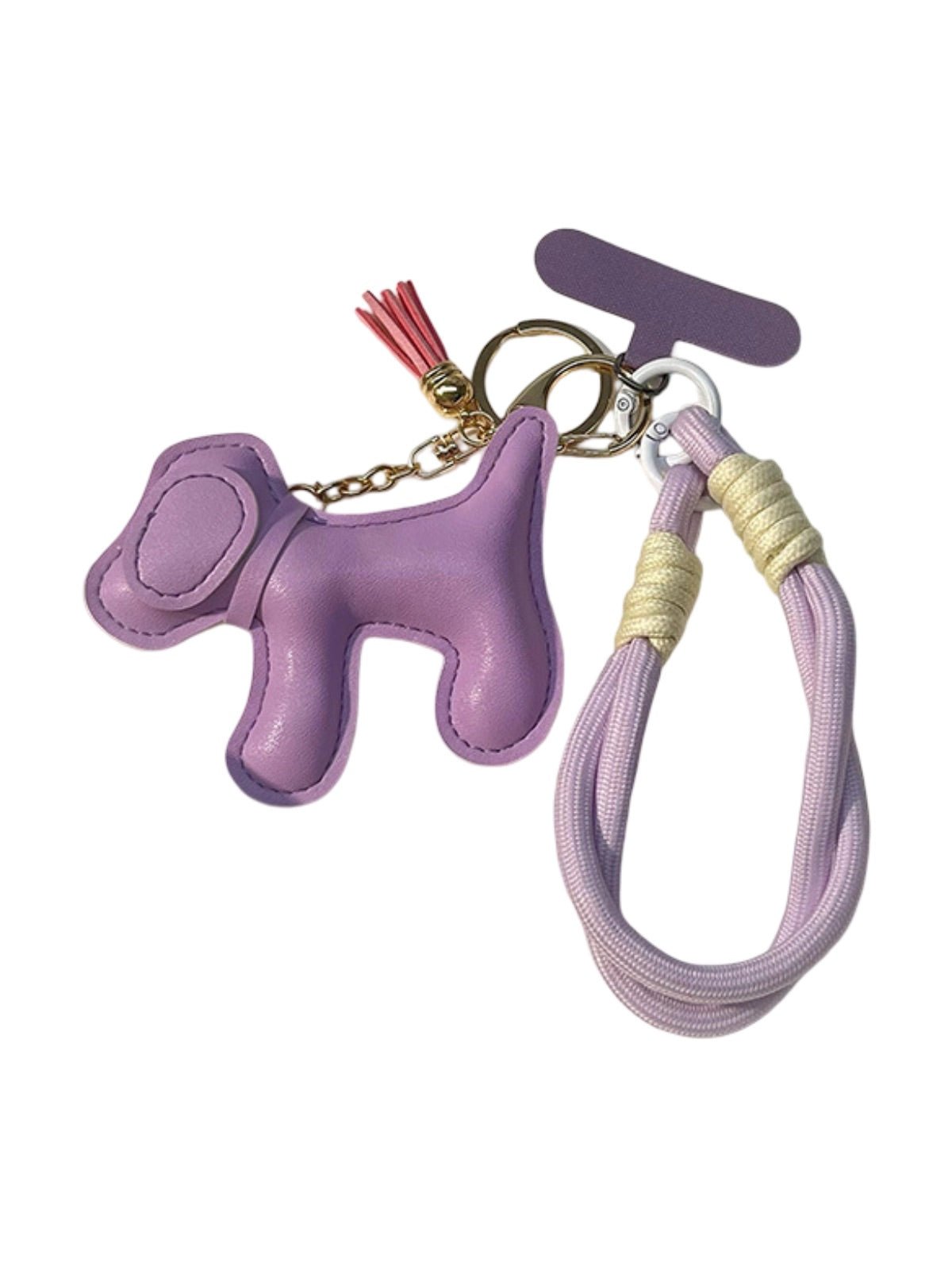 Bijou de sac chien, breloque colorée, porte - clés fantaisie, sangle téléphone, accessoire tendance, modèle Tintin - Violet