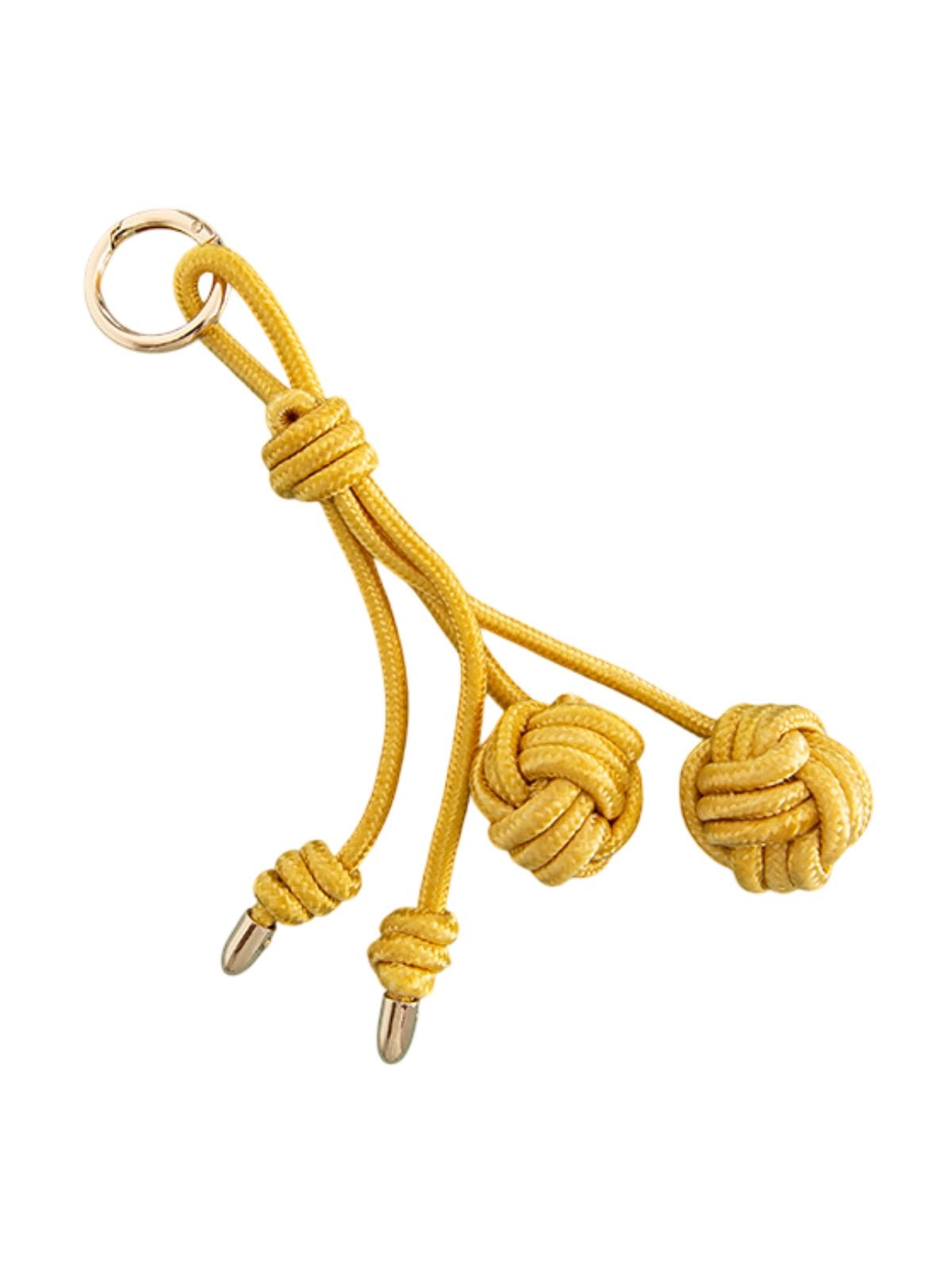 Bijou de sac nœud marin, breloque bordeaux, accessoire sac en nylon, porte - clés tendance, anneau doré, modèle Théodora - Jaune