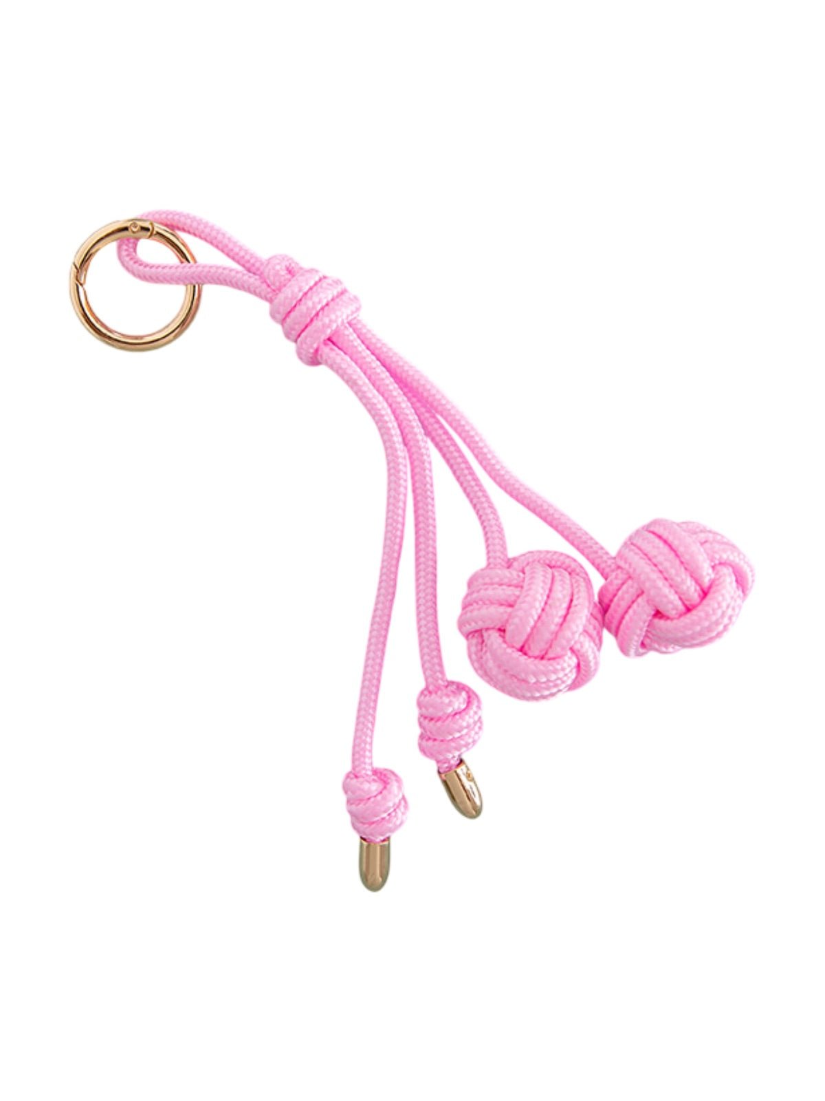Bijou de sac nœud marin, breloque bordeaux, accessoire sac en nylon, porte - clés tendance, anneau doré, modèle Théodora - Rose