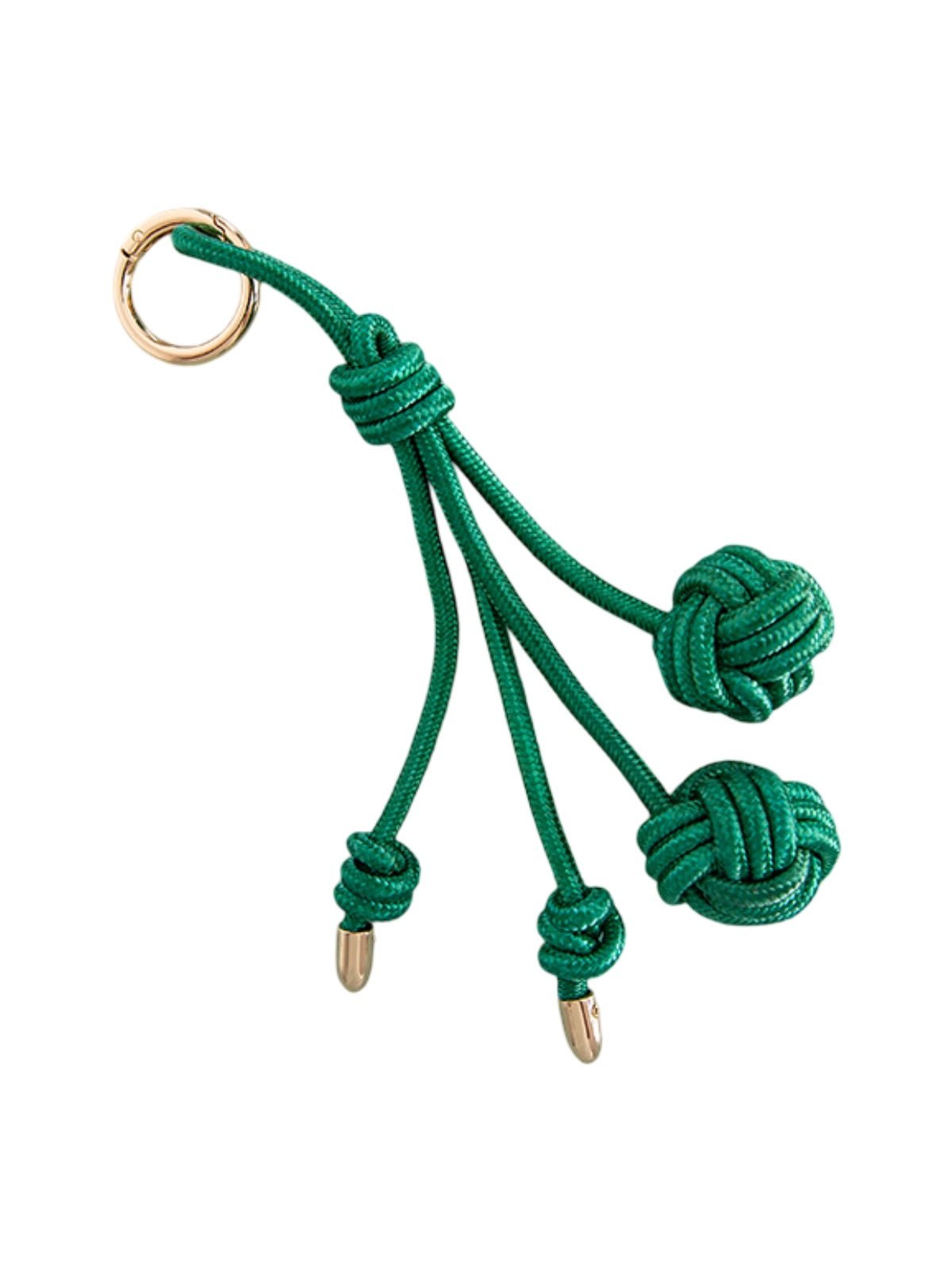 Bijou de sac nœud marin, breloque bordeaux, accessoire sac en nylon, porte - clés tendance, anneau doré, modèle Théodora - Vert