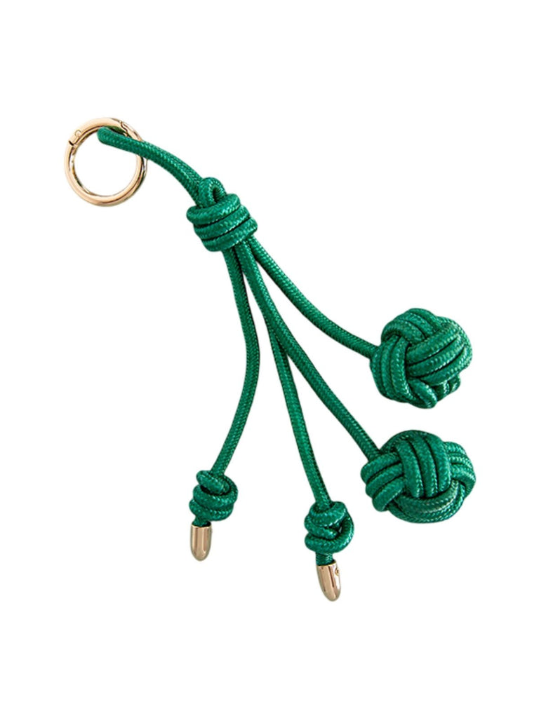 Bijou de sac nœud marin, breloque bordeaux, accessoire sac en nylon, porte - clés tendance, anneau doré, modèle Théodora - Vert