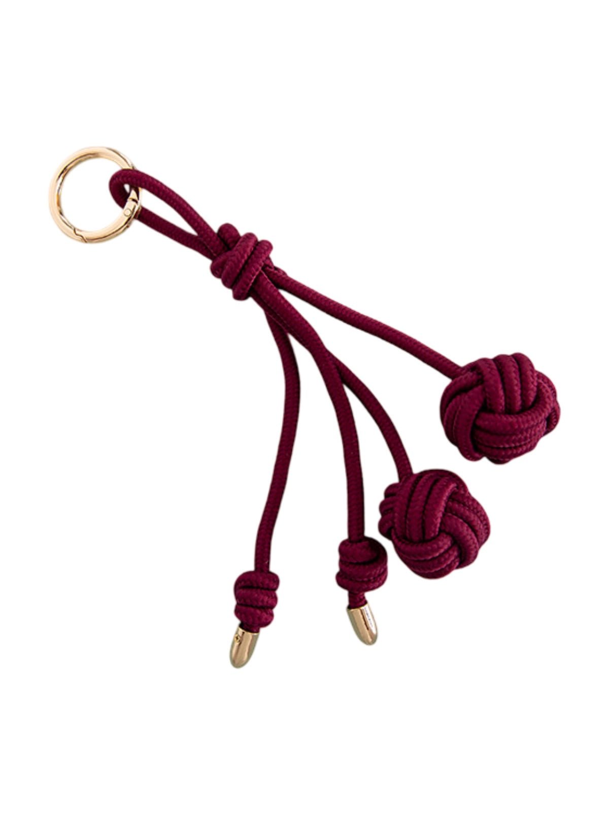 Bijou de sac nœud marin, breloque bordeaux, accessoire sac en nylon, porte - clés tendance, anneau doré, modèle Théodora - Bordeaux