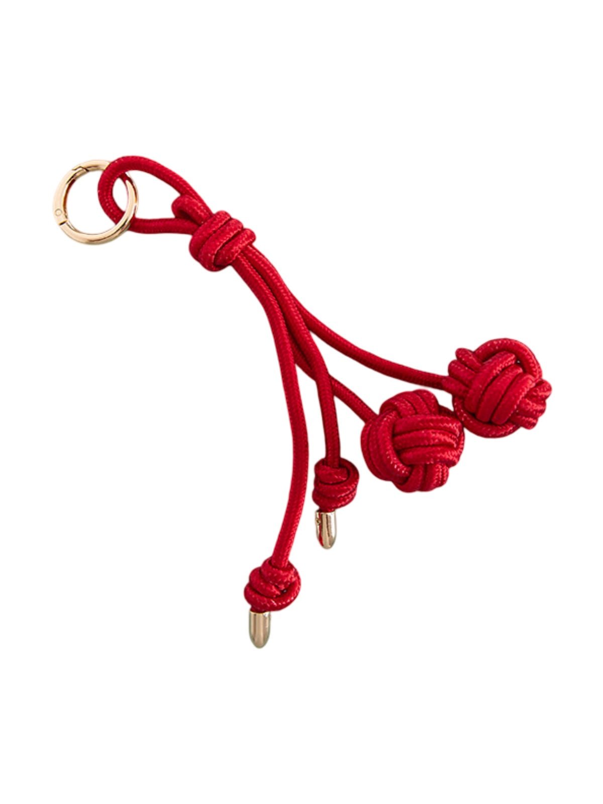 Bijou de sac nœud marin, breloque bordeaux, accessoire sac en nylon, porte - clés tendance, anneau doré, modèle Théodora - Rouge
