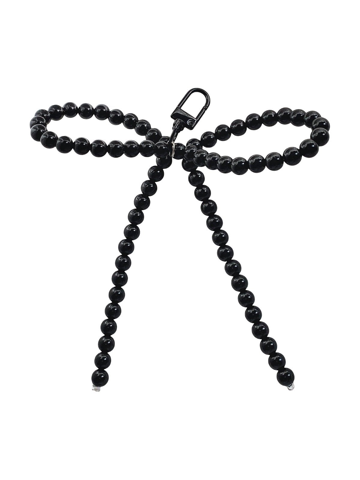 Bijou de sac nœud perlé, breloque sac miu miu, bijou style old money, pendentif sac tendance, porte - clés fantaisie, modèle Liva - Noir