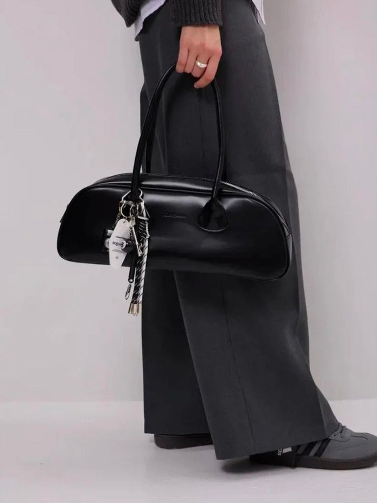 Bijou de sac, porte - clés fantaisie, noir et blanc, appareil photo, boule de billard, cordons, modèle Lounia - Noir