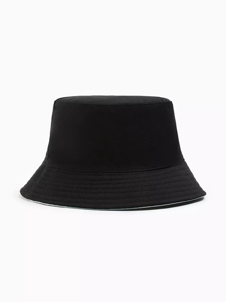 Bob coton réversible, imprimé tie - dye, noir et blanc, homme femme, protection solaire, modèle Vaco - Casquette - Blanc et noir