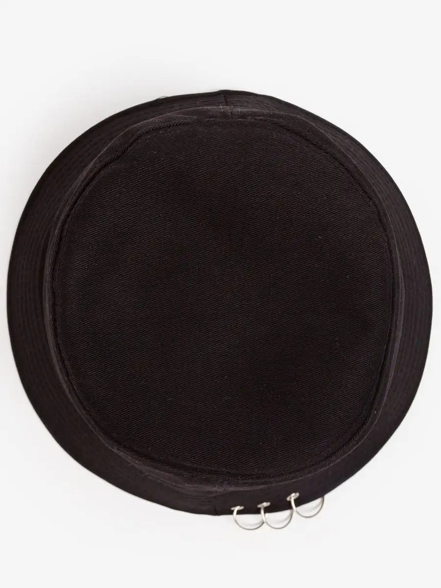 Bob en coton, avec anneaux et pics en métal, chapeau streetwear unisexe, respirant, modèle Louka - Bob - Noir