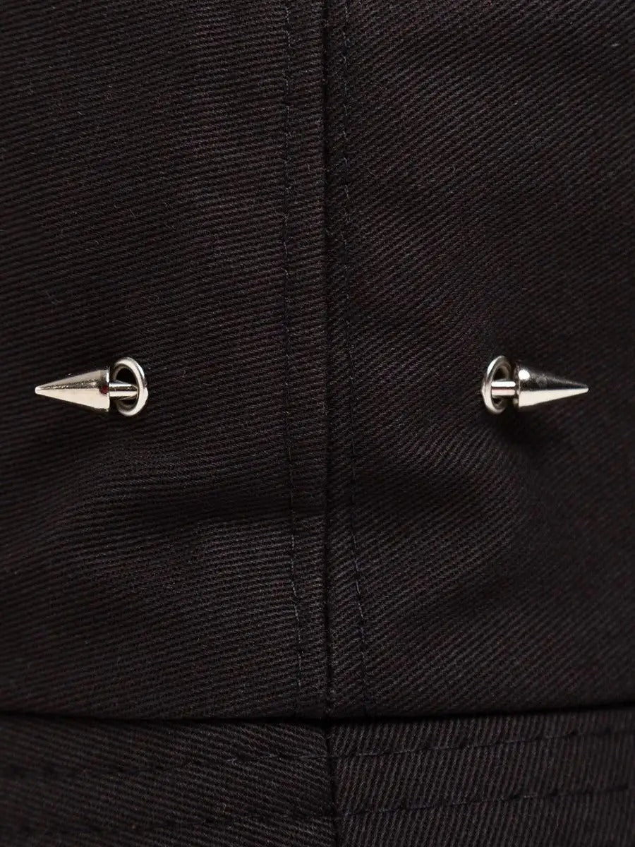 Bob en coton, avec anneaux et pics en métal, chapeau streetwear unisexe, respirant, modèle Louka - Bob - Noir