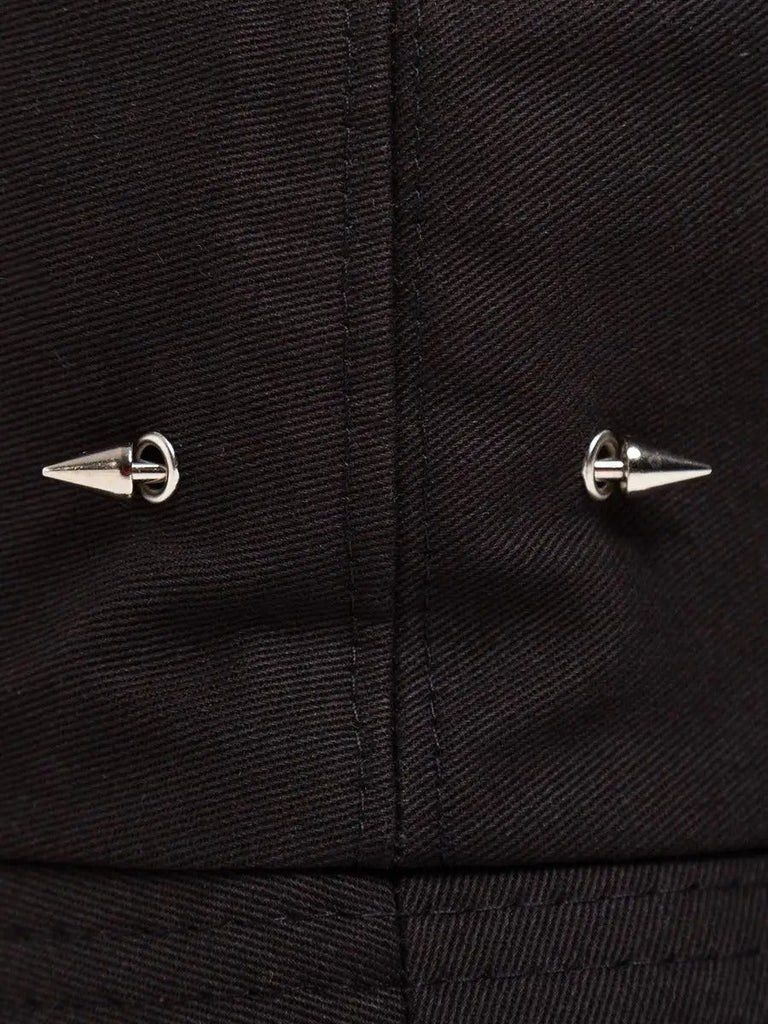 Bob en coton, avec anneaux et pics en métal, chapeau streetwear unisexe, respirant, modèle Louka - Bob - Noir