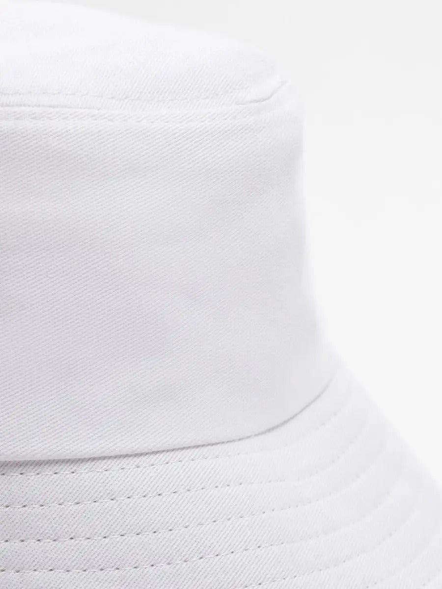 Bob en coton unisexe, chapeau streetwear, avec chaînes, accessoire Y2K, modèle Kaina - Bob - Blanc