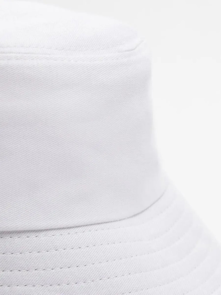 Bob en coton unisexe, chapeau streetwear, avec chaînes, accessoire Y2K, modèle Kaina - Bob - Blanc