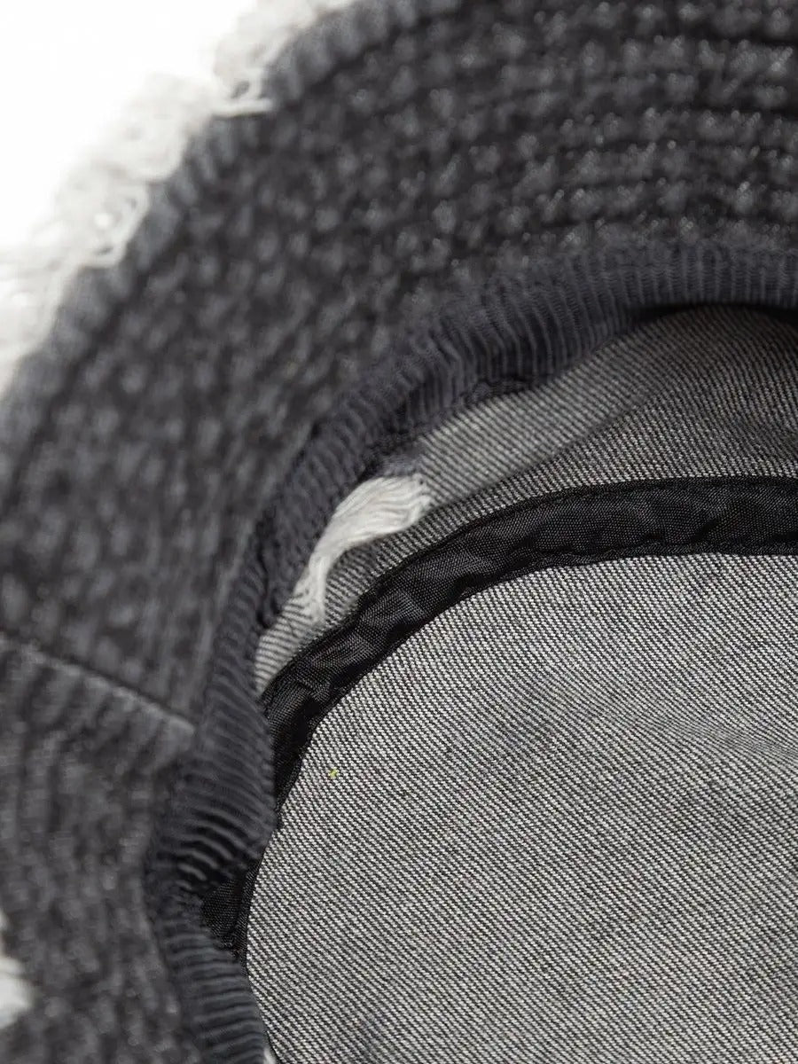 Bob en jean usé, effet vieilli, bords effilochés, style unisexe, tendance Y2K, modèle Kelips - Bob - Gris foncé