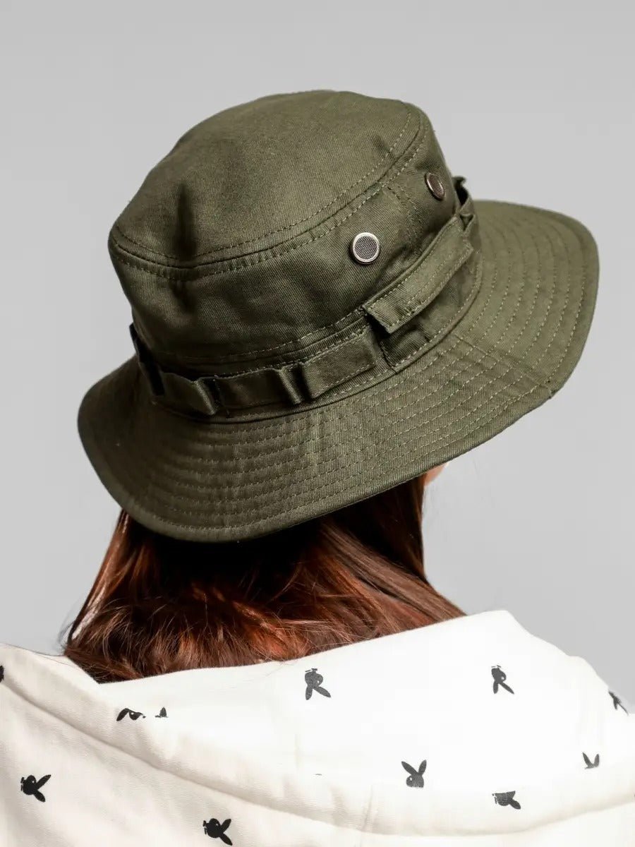 Bob streetwear et techwear, ajustable, anti - UV, avec cordon, gorpcore, chapeau de randonnée, modèle Elior - Bob - Kaki