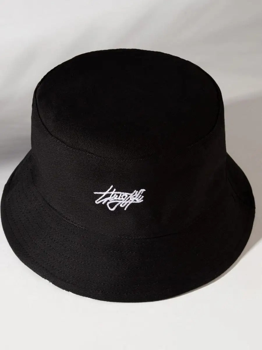 Bob streetwear réversible, imprimé graffiti, coton respirant, broderie Thug Life, mixte, modèle Hérry - Casquette - Noir