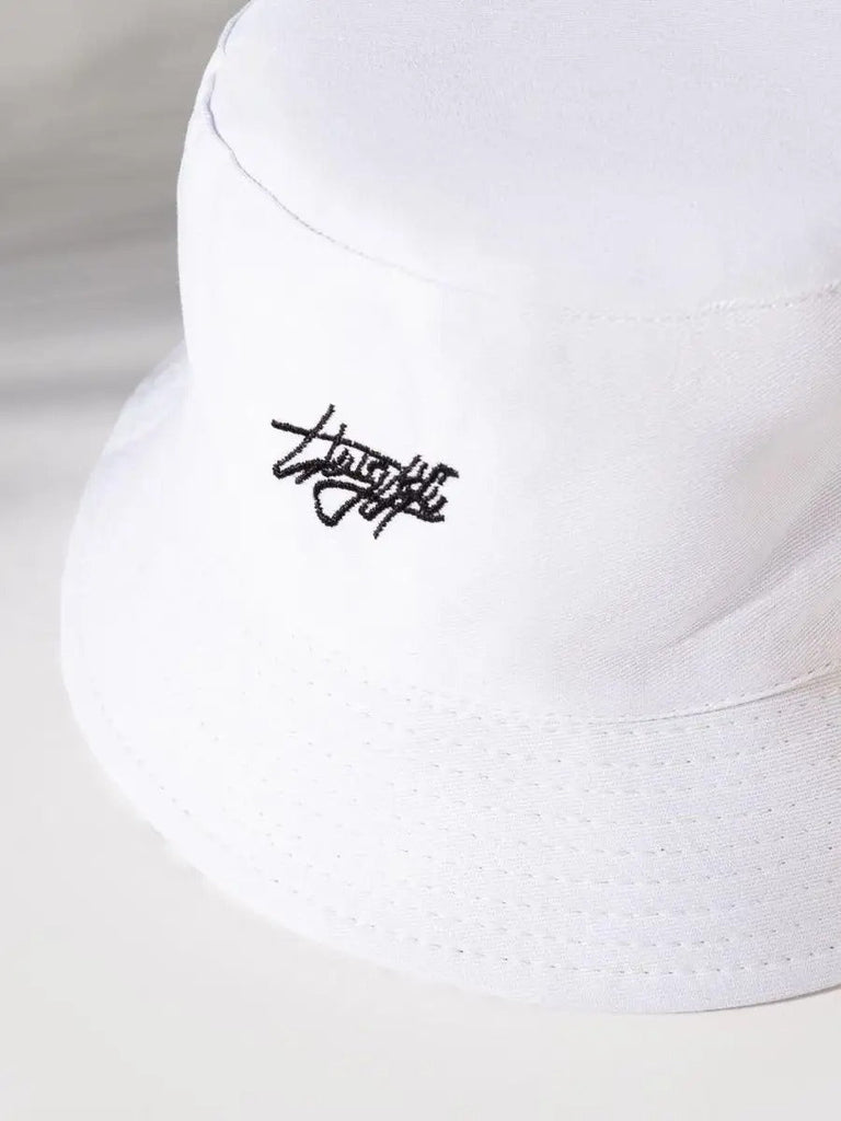 Bob streetwear réversible, imprimé graffiti, coton respirant, broderie Thug Life, mixte, modèle Hérry - Casquette - Blanc