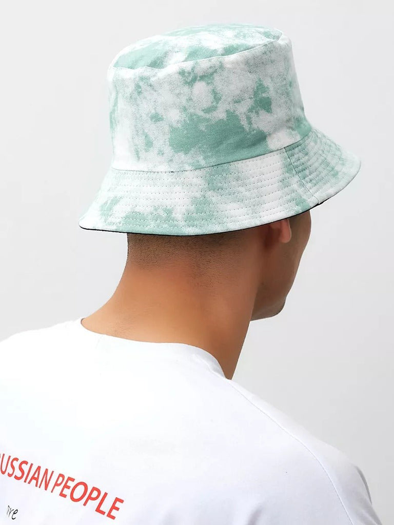 Bob tie dye réversible, protection UV, mixte, coton doux, style Y2K, modèle Elon - Bob - Vert