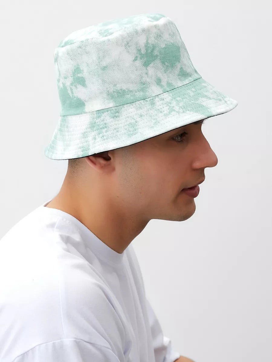 Bob tie dye réversible, protection UV, mixte, coton doux, style Y2K, modèle Elon - Bob - Vert
