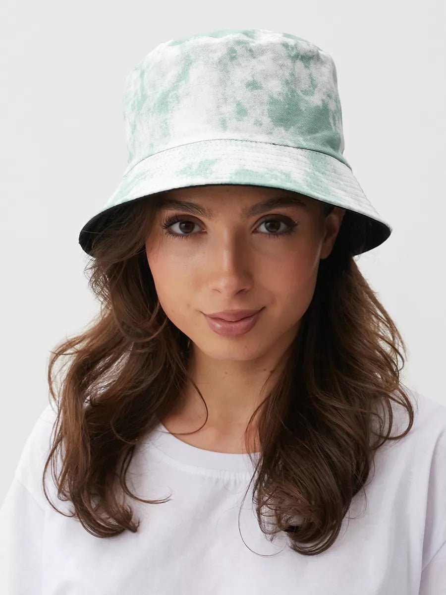 Bob tie dye réversible, protection UV, mixte, coton doux, style Y2K, modèle Elon - Bob - Vert