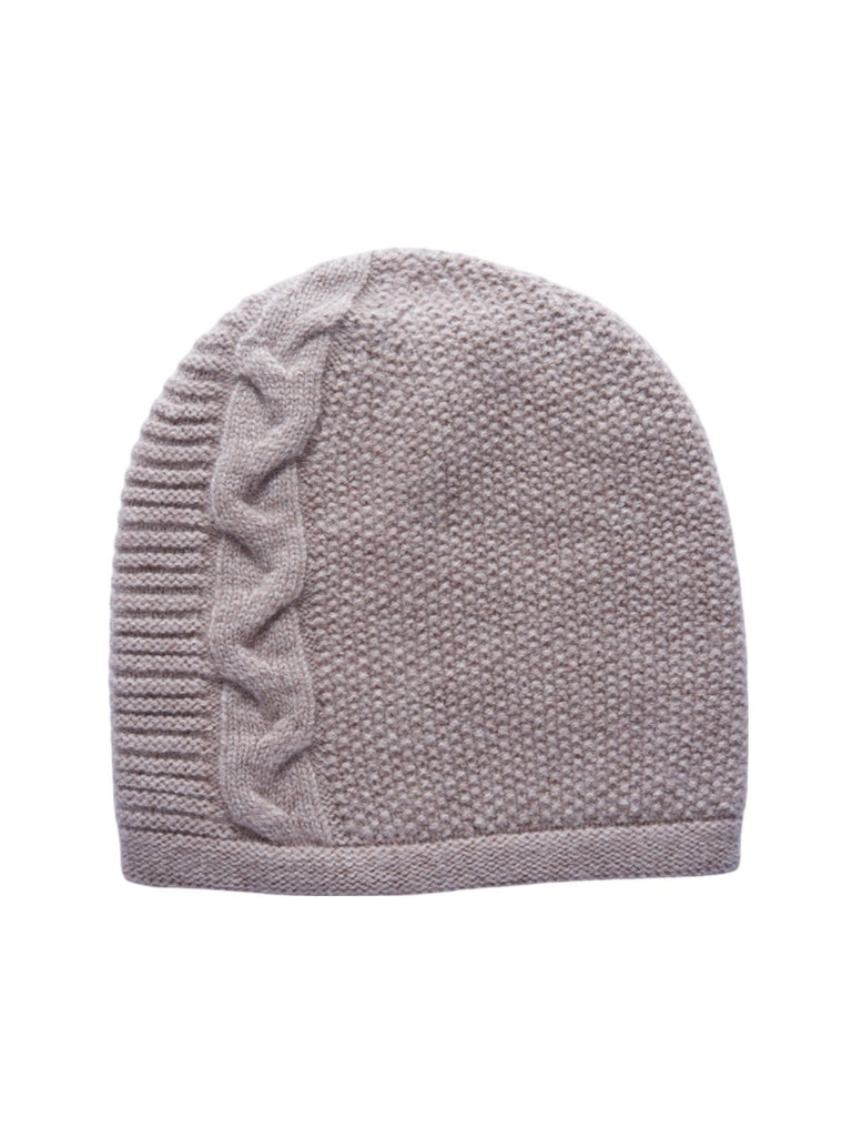 Bonnet chaud en laine douce, tricot torsadé style minimal, accessoire d’hiver confortable et ajusté, modèle Haruma - Bonnets - Gris