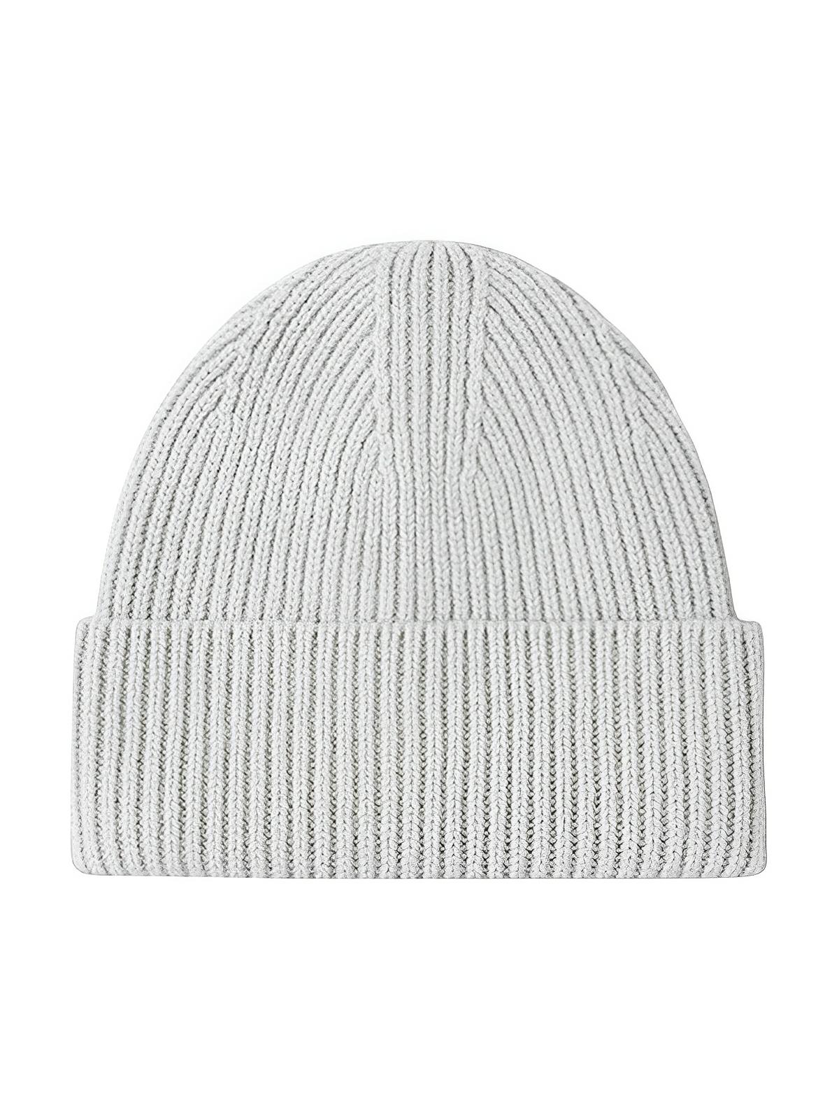 Bonnet en laine mixte, chaud pour l'hiver, tricoté et épais, doux extensible, coupe - vent, modèle Vic - Bonnets - Gris clair