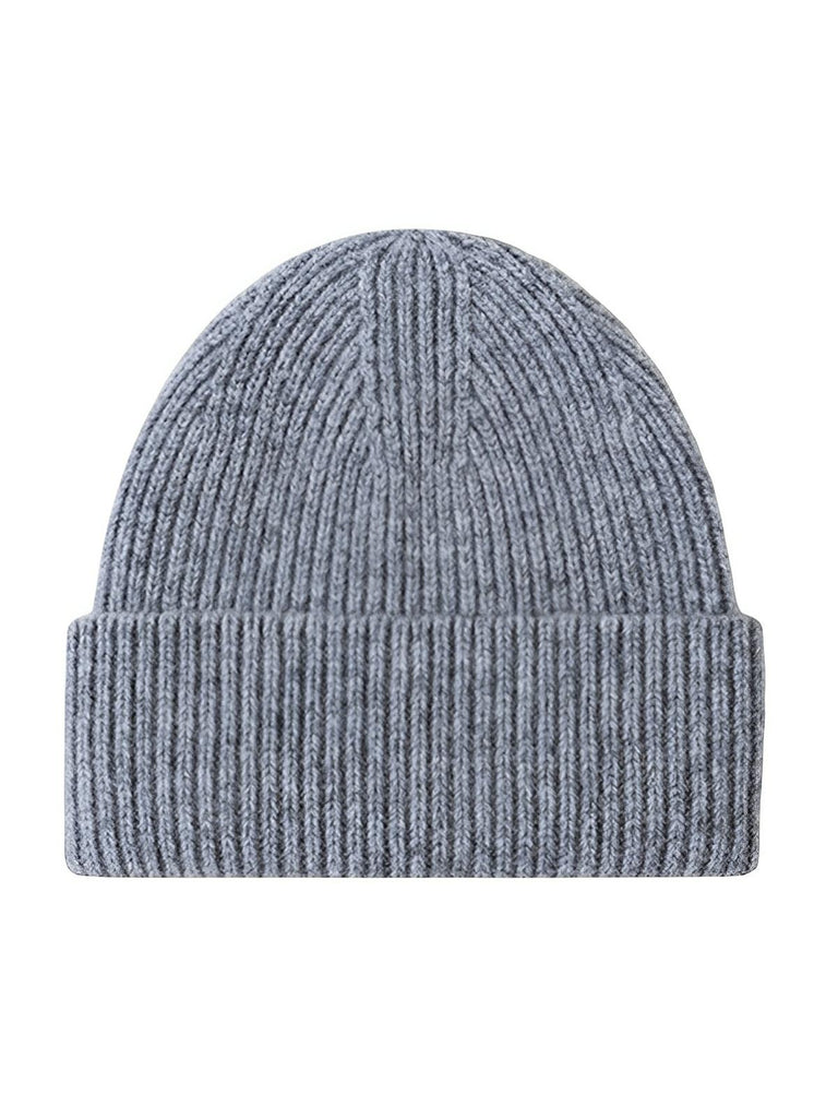 Bonnet en laine mixte, chaud pour l'hiver, tricoté et épais, doux extensible, coupe - vent, modèle Vic - Bonnets - Gris