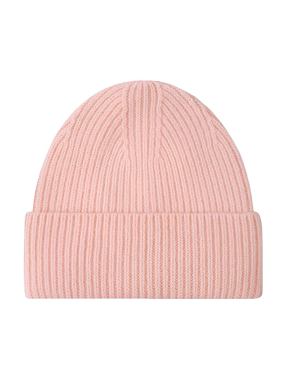 Bonnet en laine mixte, chaud pour l'hiver, tricoté et épais, doux extensible, coupe - vent, modèle Vic - Bonnets - Rose