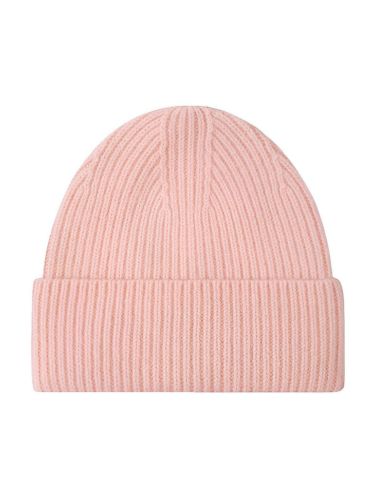 Bonnet en laine mixte, chaud pour l'hiver, tricoté et épais, doux extensible, coupe - vent, modèle Vic - Bonnets - Rose