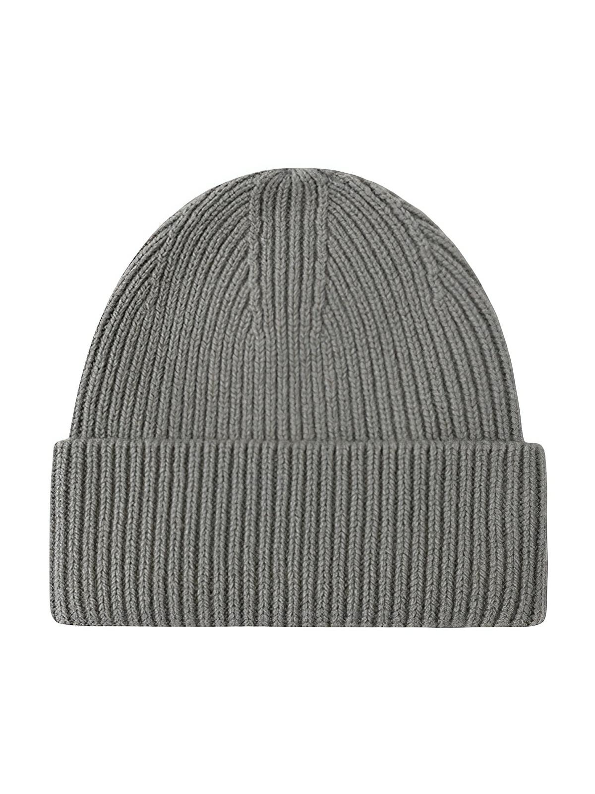 Bonnet en laine mixte, chaud pour l'hiver, tricoté et épais, doux extensible, coupe - vent, modèle Vic - Bonnets - Gris taupe