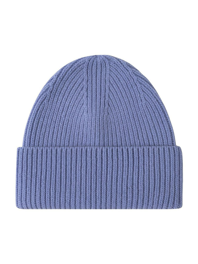 Bonnet en laine mixte, chaud pour l'hiver, tricoté et épais, doux extensible, coupe - vent, modèle Vic - Bonnets - Bleu clair