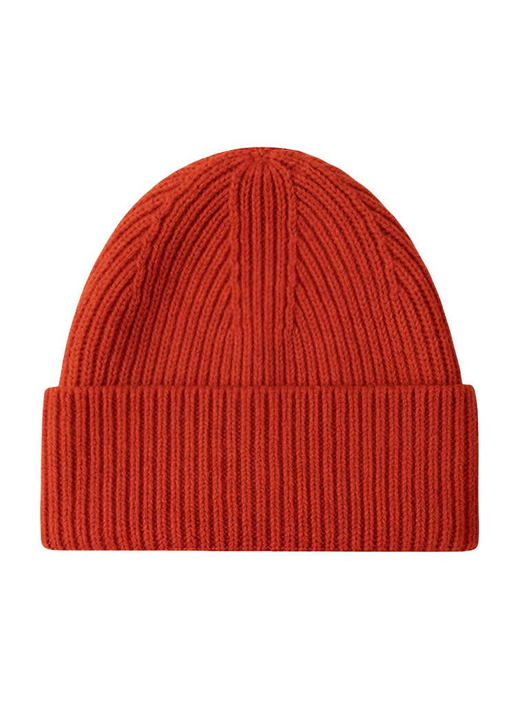 Bonnet en laine mixte, chaud pour l'hiver, tricoté et épais, doux extensible, coupe - vent, modèle Vic - Bonnets - Orange